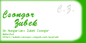 csongor zubek business card